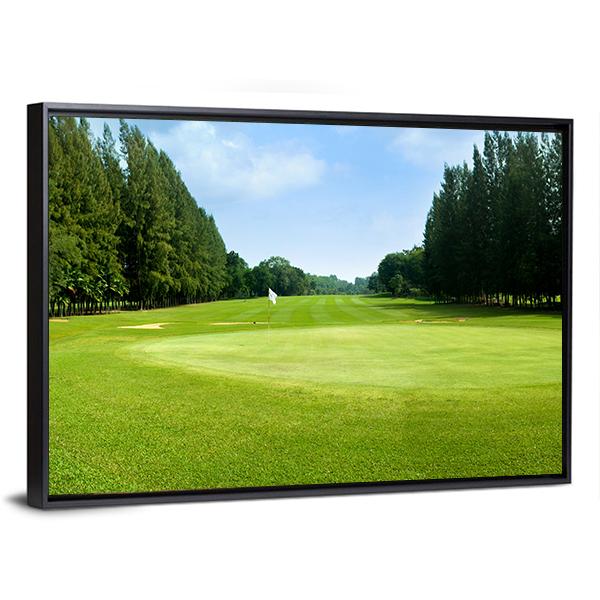 Green Golf Field Canvas Wall Art-3 Horizontal-Gallery Wrap-25&quot; x 16&quot;-Tiaracle
