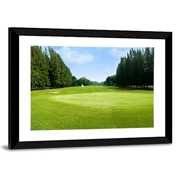 Green Golf Field Canvas Wall Art-3 Horizontal-Gallery Wrap-25&quot; x 16&quot;-Tiaracle