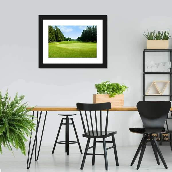 Green Golf Field Canvas Wall Art-3 Horizontal-Gallery Wrap-25&quot; x 16&quot;-Tiaracle