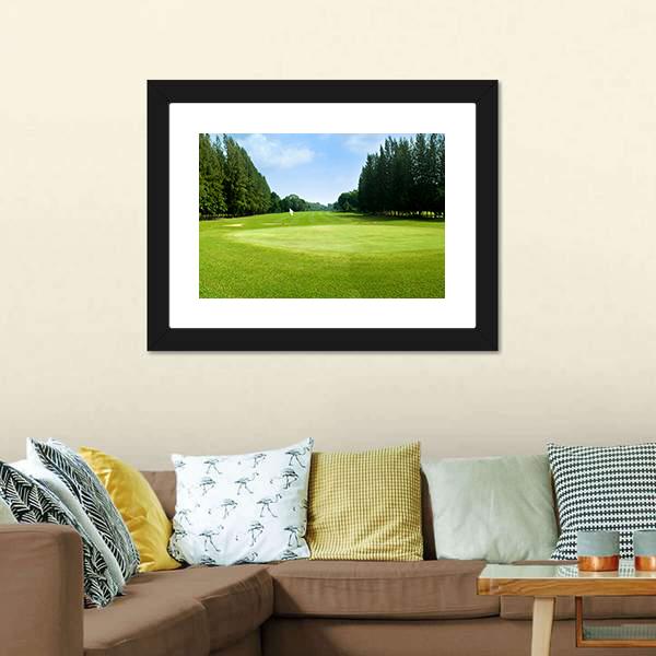 Green Golf Field Canvas Wall Art-3 Horizontal-Gallery Wrap-25&quot; x 16&quot;-Tiaracle