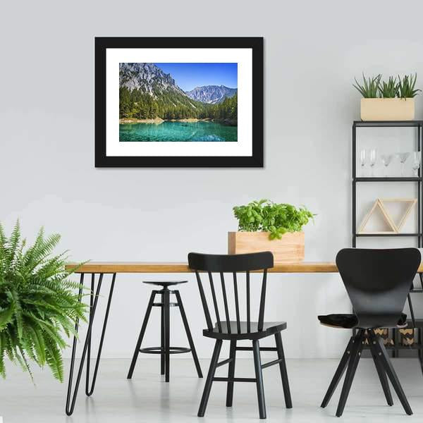 Green Lake In Styria Canvas Wall Art-3 Horizontal-Gallery Wrap-25" x 16"-Tiaracle