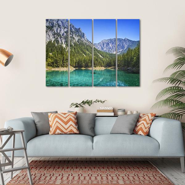 Green Lake In Styria Canvas Wall Art-4 Horizontal-Gallery Wrap-34" x 24"-Tiaracle