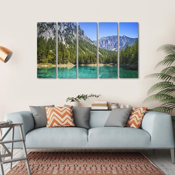 Green Lake In Styria Canvas Wall Art-5 Horizontal-Gallery Wrap-22" x 12"-Tiaracle