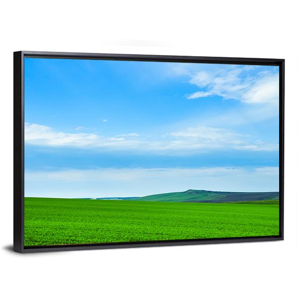 Green Meadow In Russia Canvas Wall Art-3 Horizontal-Gallery Wrap-25" x 16"-Tiaracle