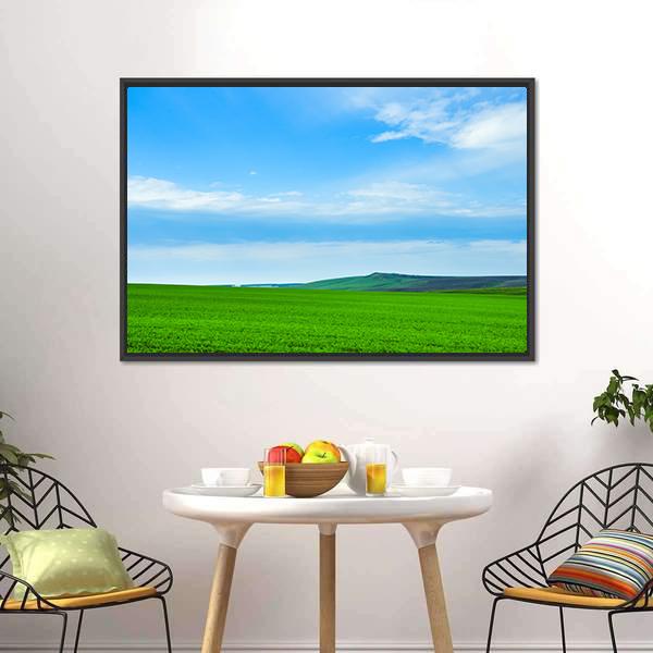 Green Meadow In Russia Canvas Wall Art-3 Horizontal-Gallery Wrap-25" x 16"-Tiaracle