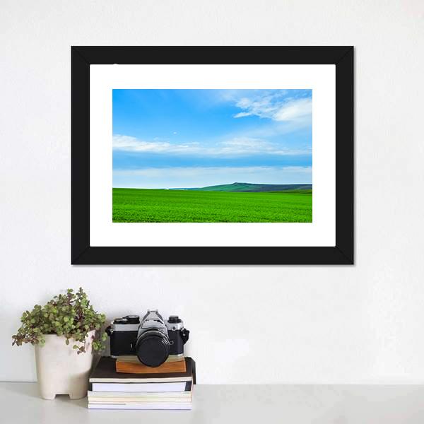 Green Meadow In Russia Canvas Wall Art-1 Piece-Framed Print-20" x 16"-Tiaracle