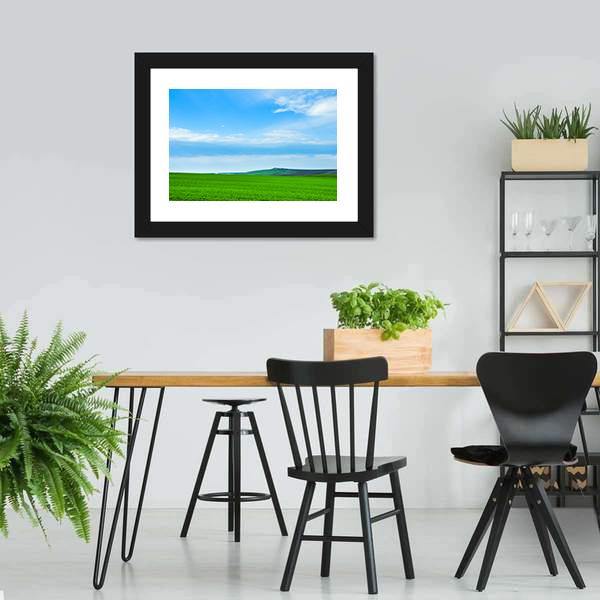 Green Meadow In Russia Canvas Wall Art-3 Horizontal-Gallery Wrap-25" x 16"-Tiaracle