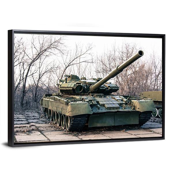 Green Military Tank Canvas Wall Art-3 Horizontal-Gallery Wrap-25" x 16"-Tiaracle