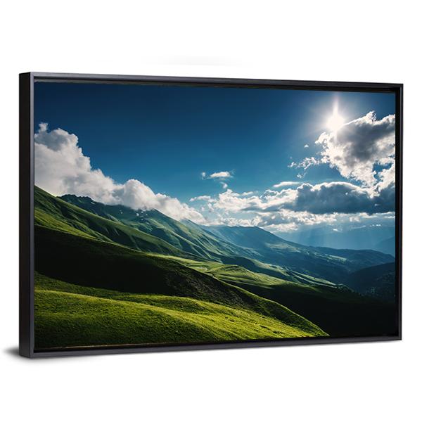 Green Mountain Canvas Wall Art-3 Horizontal-Gallery Wrap-25" x 16"-Tiaracle