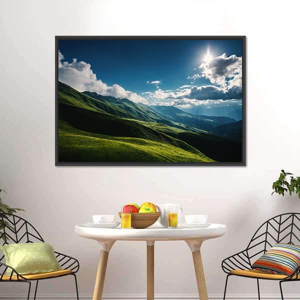 Green Mountain Canvas Wall Art-3 Horizontal-Gallery Wrap-25" x 16"-Tiaracle