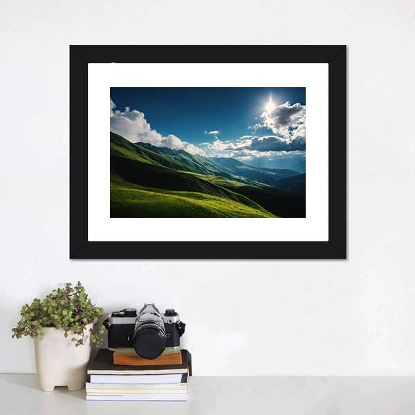 Green Mountain Canvas Wall Art-1 Piece-Framed Print-20" x 16"-Tiaracle