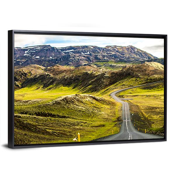 Green Mountain Road Canvas Wall Art-3 Horizontal-Gallery Wrap-25" x 16"-Tiaracle