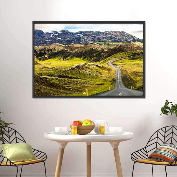 Green Mountain Road Canvas Wall Art-3 Horizontal-Gallery Wrap-25" x 16"-Tiaracle