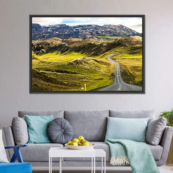 Green Mountain Road Canvas Wall Art-3 Horizontal-Gallery Wrap-25" x 16"-Tiaracle
