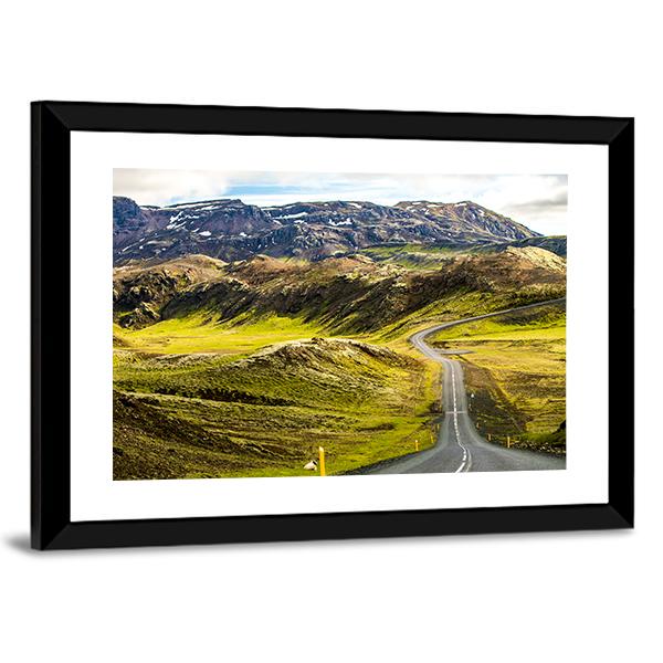 Green Mountain Road Canvas Wall Art-3 Horizontal-Gallery Wrap-25" x 16"-Tiaracle
