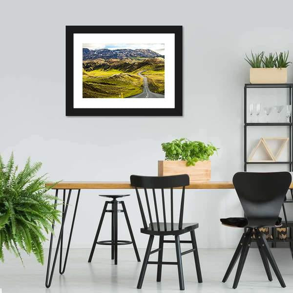 Green Mountain Road Canvas Wall Art-3 Horizontal-Gallery Wrap-25" x 16"-Tiaracle