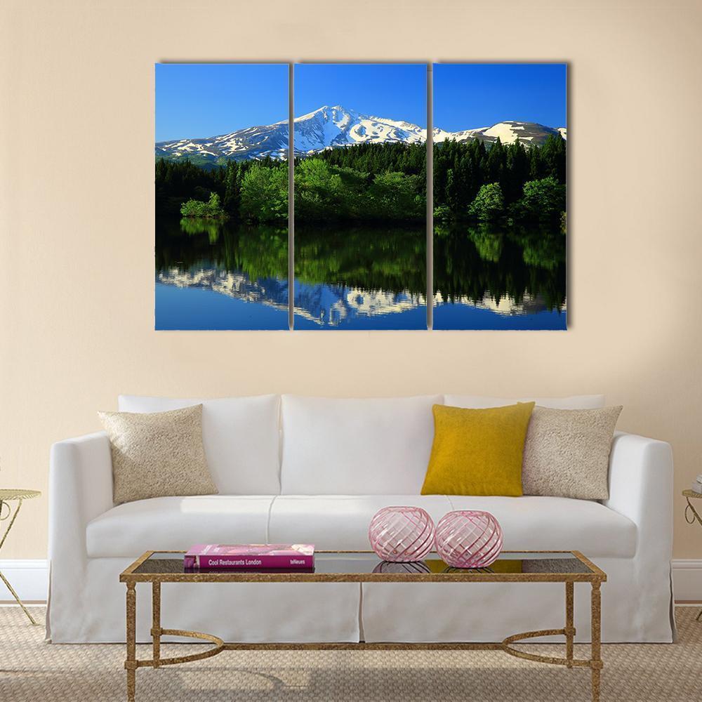 Green Mt Chokai Canvas Wall Art-3 Horizontal-Gallery Wrap-37" x 24"-Tiaracle