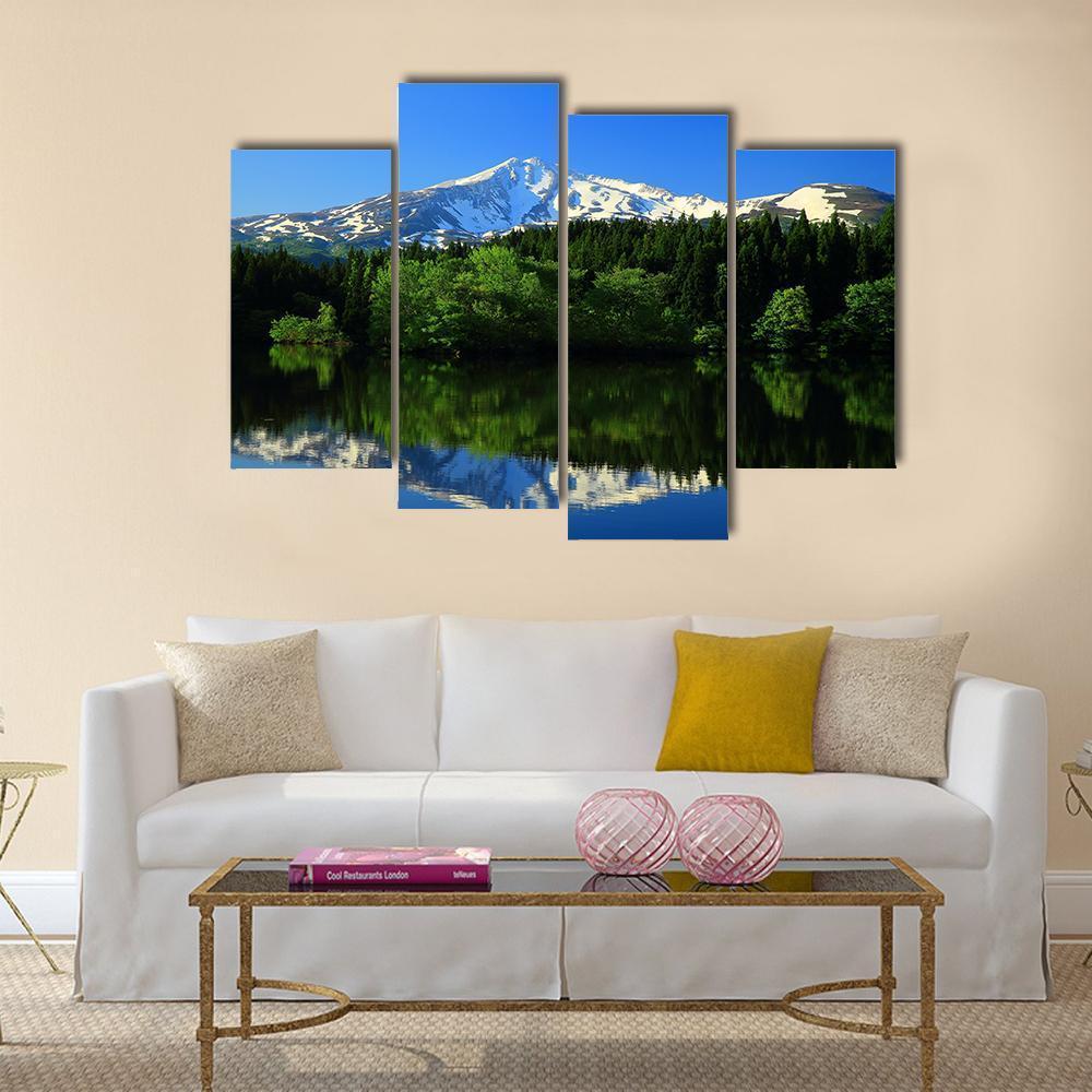 Green Mt Chokai Canvas Wall Art-4 Pop-Gallery Wrap-50" x 32"-Tiaracle