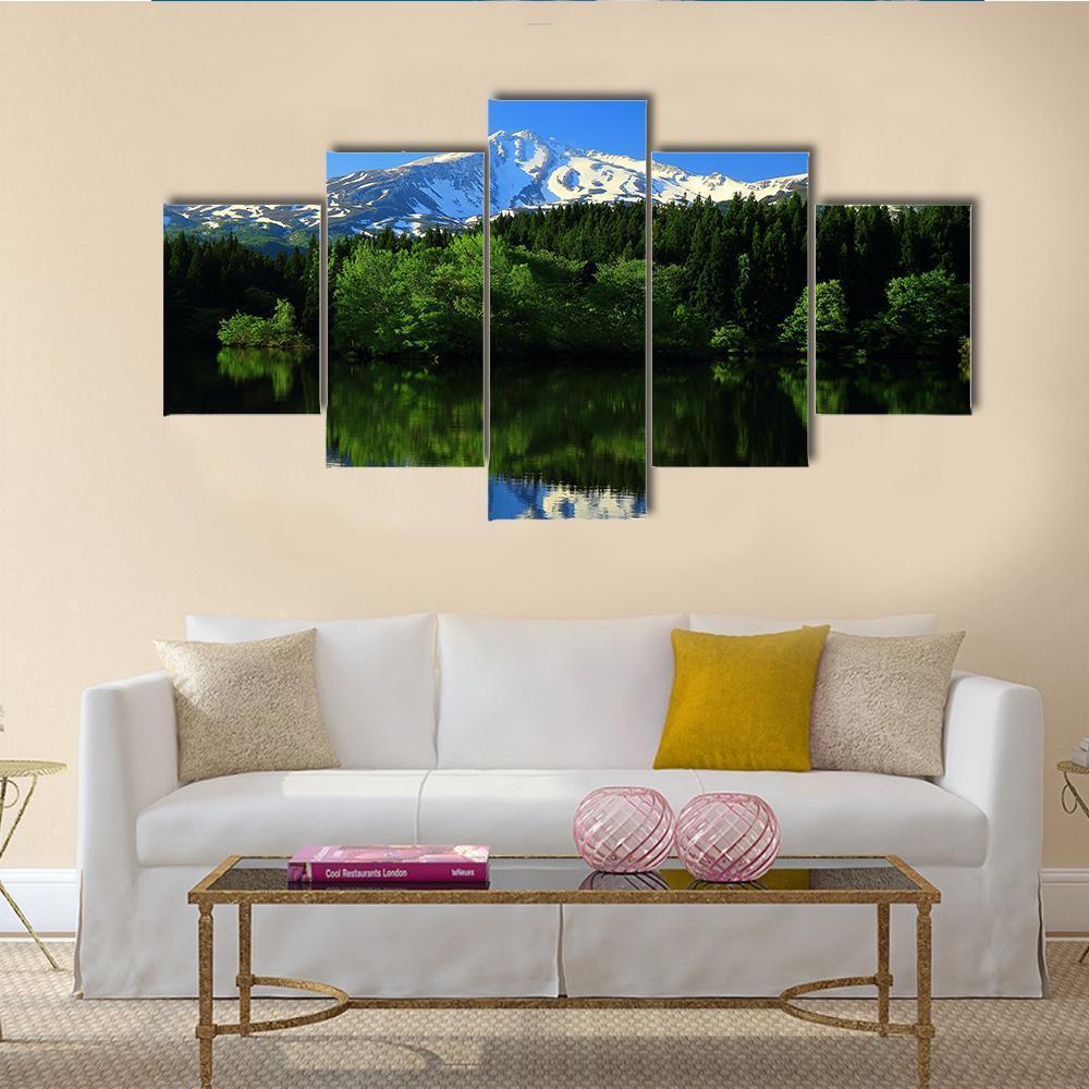 Green Mt Chokai Canvas Wall Art-5 Star-Gallery Wrap-62" x 32"-Tiaracle