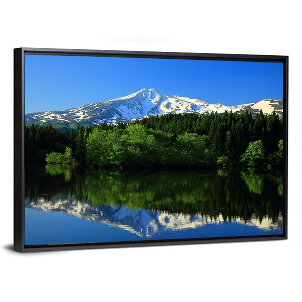 Green Mt Chokai Canvas Wall Art-3 Horizontal-Gallery Wrap-25" x 16"-Tiaracle
