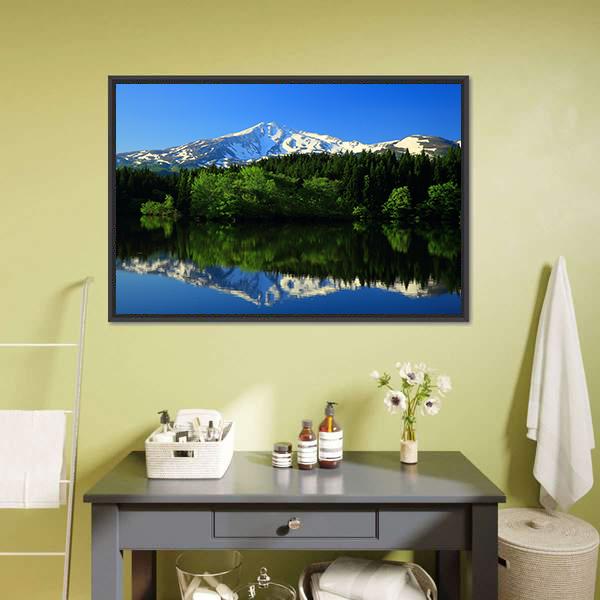 Green Mt Chokai Canvas Wall Art-3 Horizontal-Gallery Wrap-25" x 16"-Tiaracle