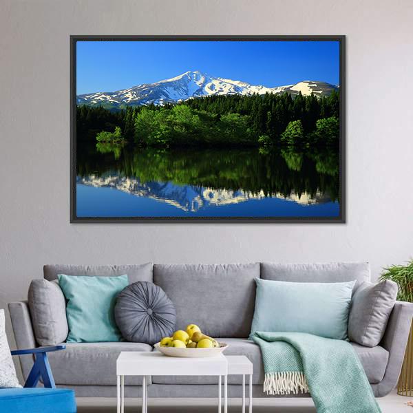 Green Mt Chokai Canvas Wall Art-3 Horizontal-Gallery Wrap-25" x 16"-Tiaracle