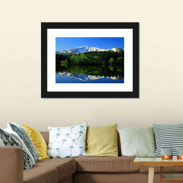 Green Mt Chokai Canvas Wall Art-1 Piece-Framed Print-20" x 16"-Tiaracle