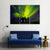 Green Northern Light Over Church Canvas Wall Art-3 Horizontal-Gallery Wrap-37" x 24"-Tiaracle