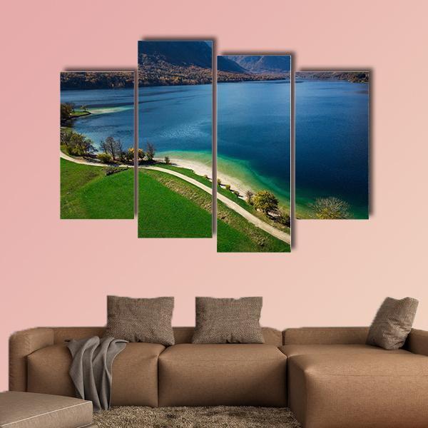 Bohinj Lake Slovenia Canvas Wall Art-4 Pop-Gallery Wrap-50" x 32"-Tiaracle