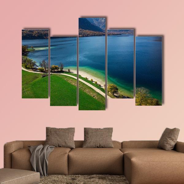 Bohinj Lake Slovenia Canvas Wall Art-5 Pop-Gallery Wrap-47" x 32"-Tiaracle