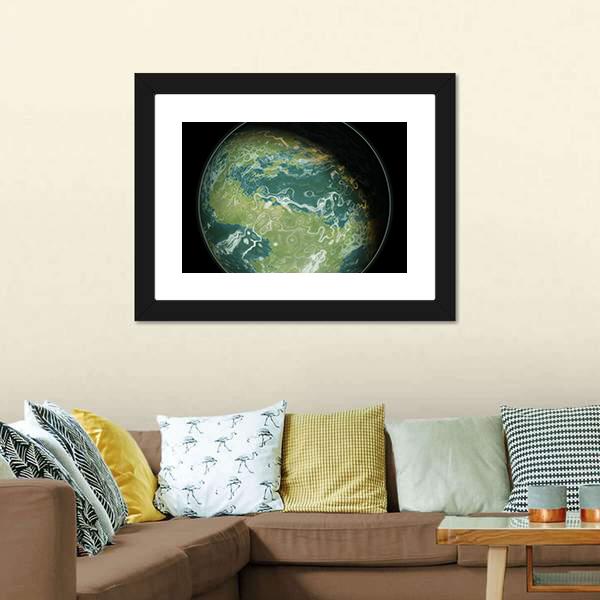 Green Planet Canvas Wall Art-1 Piece-Framed Print-20" x 16"-Tiaracle