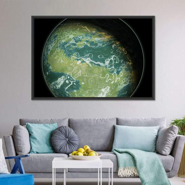 Green Planet Canvas Wall Art-5 Horizontal-Gallery Wrap-22" x 12"-Tiaracle