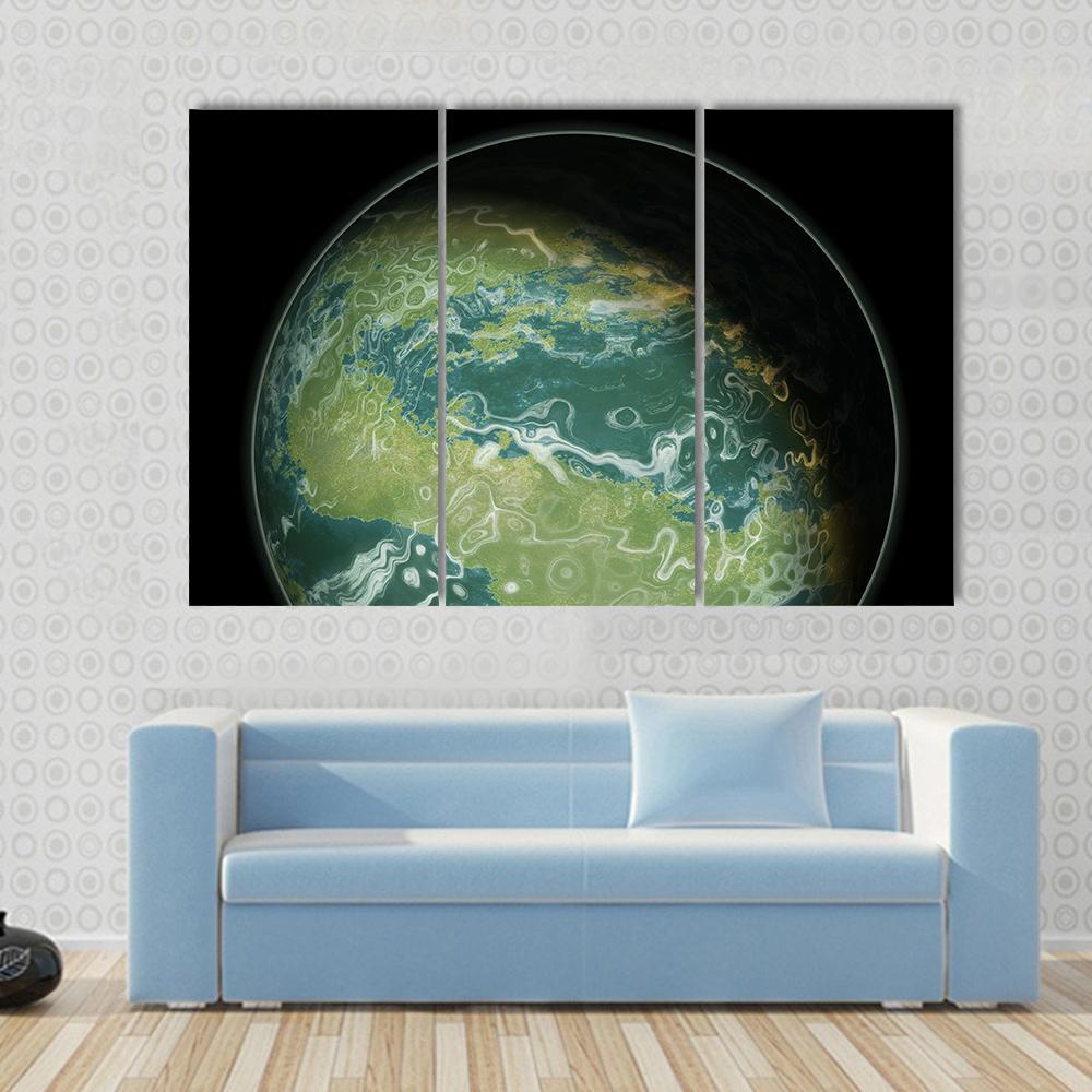 Green Planet Canvas Wall Art-3 Horizontal-Gallery Wrap-37" x 24"-Tiaracle