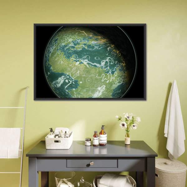Green Planet Canvas Wall Art-3 Horizontal-Gallery Wrap-25" x 16"-Tiaracle
