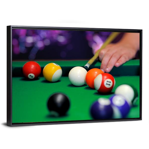 Green Pool Table Canvas Wall Art-5 Horizontal-Gallery Wrap-22&quot; x 12&quot;-Tiaracle