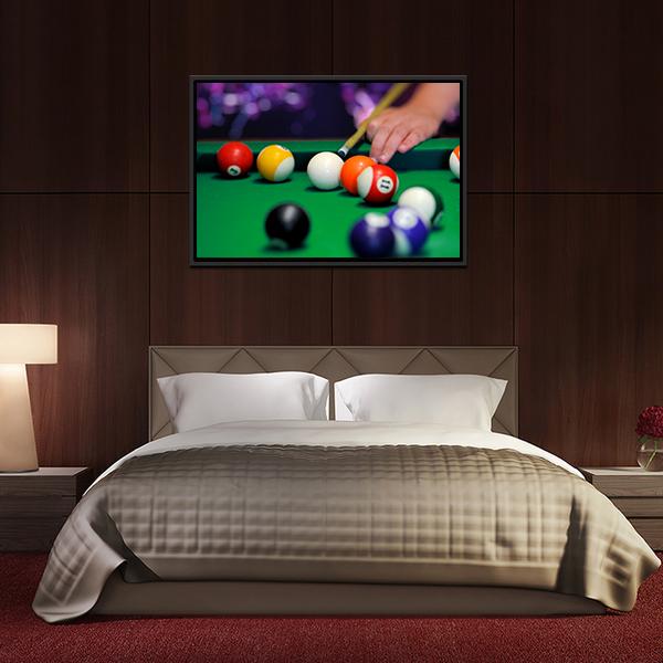 Green Pool Table Canvas Wall Art-5 Horizontal-Gallery Wrap-22&quot; x 12&quot;-Tiaracle