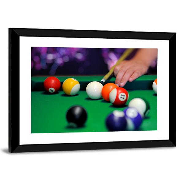 Green Pool Table Canvas Wall Art-5 Horizontal-Gallery Wrap-22&quot; x 12&quot;-Tiaracle