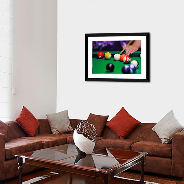 Green Pool Table Canvas Wall Art-5 Horizontal-Gallery Wrap-22&quot; x 12&quot;-Tiaracle
