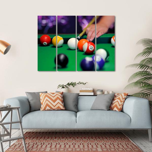 Green Pool Table Canvas Wall Art-4 Horizontal-Gallery Wrap-34" x 24"-Tiaracle