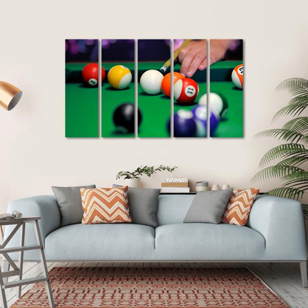 Green Pool Table Canvas Wall Art-5 Horizontal-Gallery Wrap-22" x 12"-Tiaracle