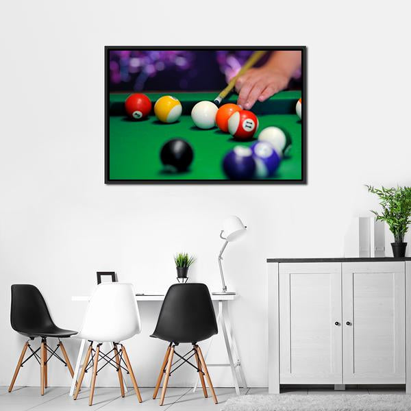 Green Pool Table Canvas Wall Art-3 Horizontal-Gallery Wrap-25&quot; x 16&quot;-Tiaracle