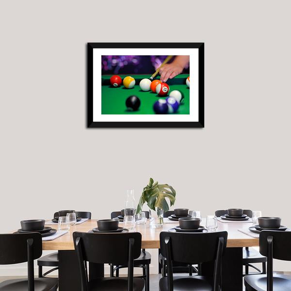 Green Pool Table Canvas Wall Art-3 Horizontal-Gallery Wrap-25&quot; x 16&quot;-Tiaracle