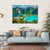 Green Tropical Island Canvas Wall Art-4 Horizontal-Gallery Wrap-34" x 24"-Tiaracle