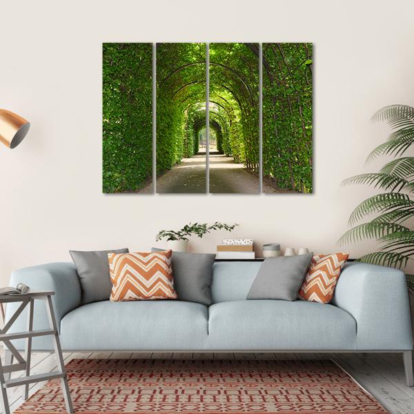 Green Tunnel Of Trees Canvas Wall Art-4 Horizontal-Gallery Wrap-34" x 24"-Tiaracle