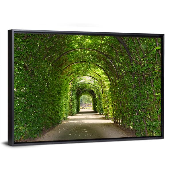 Green Tunnel Of Trees Canvas Wall Art-3 Horizontal-Gallery Wrap-25" x 16"-Tiaracle