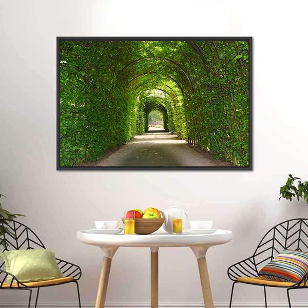 Green Tunnel Of Trees Canvas Wall Art-3 Horizontal-Gallery Wrap-25" x 16"-Tiaracle