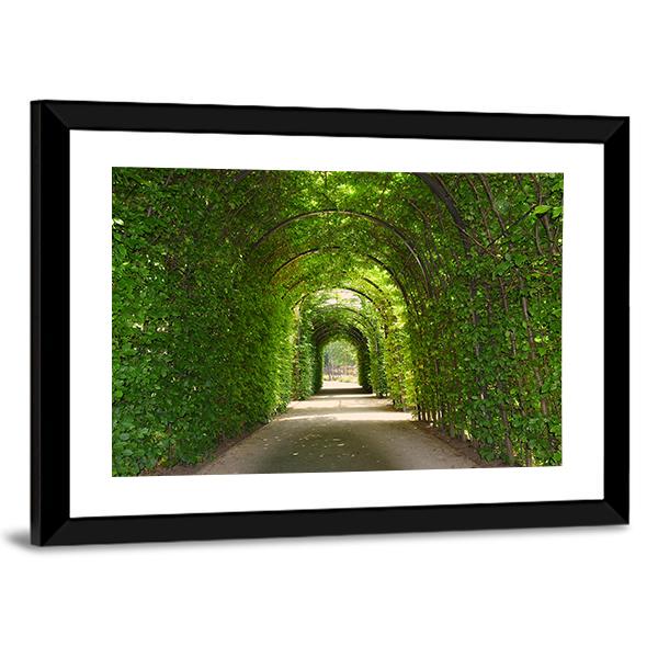 Green Tunnel Of Trees Canvas Wall Art-3 Horizontal-Gallery Wrap-25" x 16"-Tiaracle