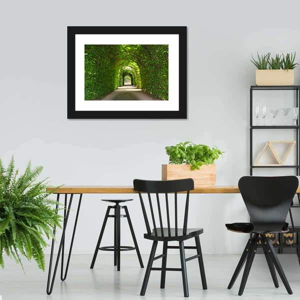 Green Tunnel Of Trees Canvas Wall Art-3 Horizontal-Gallery Wrap-25" x 16"-Tiaracle