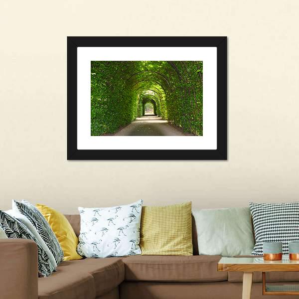 Green Tunnel Of Trees Canvas Wall Art-5 Horizontal-Gallery Wrap-22" x 12"-Tiaracle