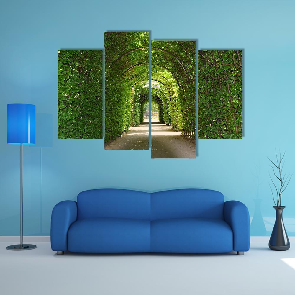 Green Tunnel Of Trees Canvas Wall Art-4 Pop-Gallery Wrap-50" x 32"-Tiaracle